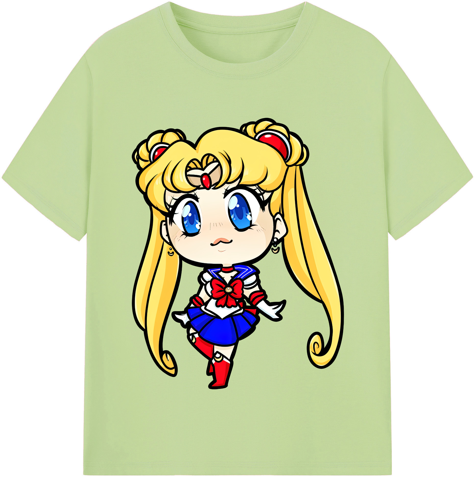 （画像用） 美少女戦士セーラームーン 月野 うさぎ つきの うさぎ Sailor Moon Tsukino Usagi 綿100％半袖Tシャツ（フロントプリント）